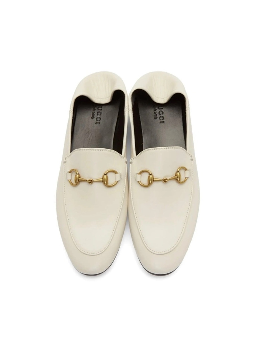 Gucci Women's Cream Leather Horsebit Loafers